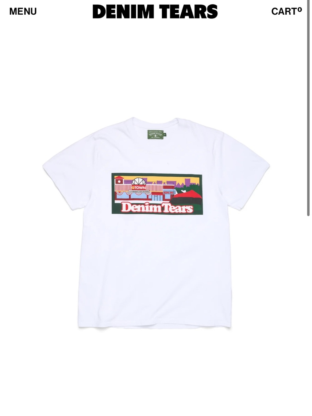 Denim Tears White Graphic Crewneck T-Shirt